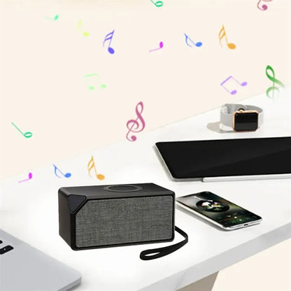 Desktop Bluetooth Speaker with Builtin Wireless Charging Pad