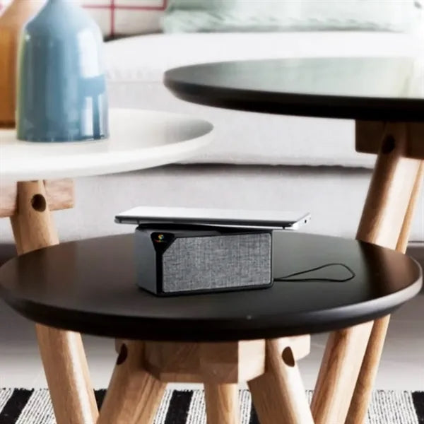 Desktop Bluetooth Speaker with Builtin Wireless Charging Pad