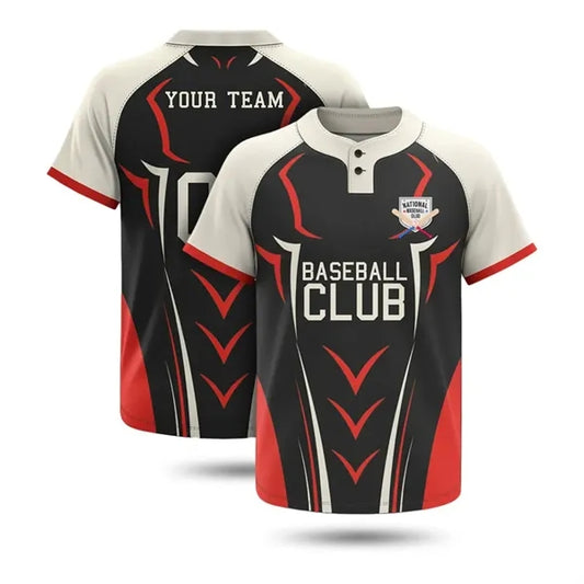 Unisex & Kids 2 Button Baseball Henley Sublimated