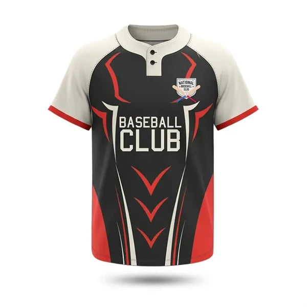 Unisex & Kids 2 Button Baseball Henley Sublimated