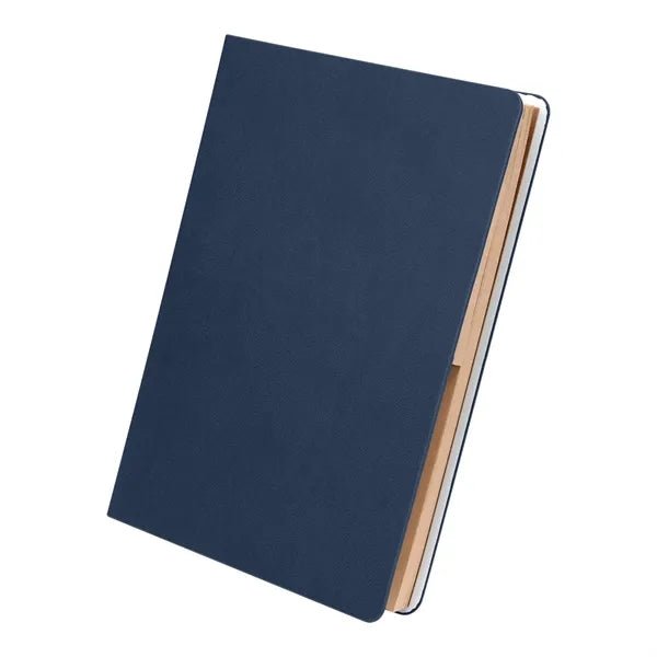 Theo Recycled PU Notebook With Kraft Paper and Sticky Notes