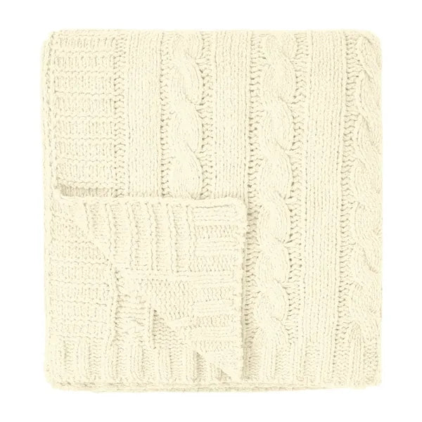 Cable Knit rPET Chenille Blanket
