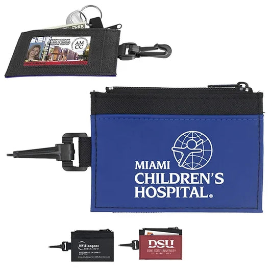 The Regent ID Holder with Zipper Wallet and Carabiner