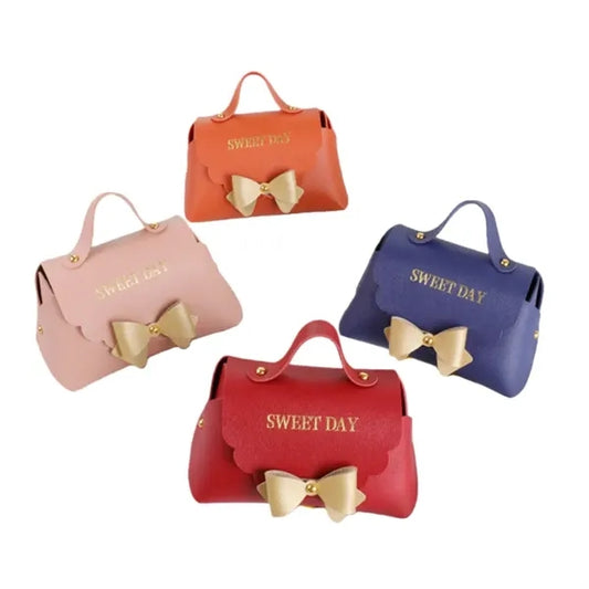 PU Leather Bowknot Gift Bags