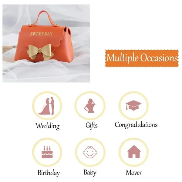PU Leather Bowknot Gift Bags