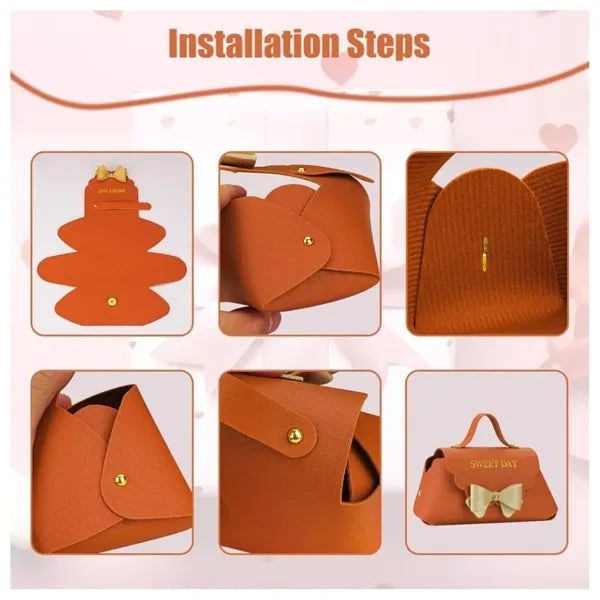 PU Leather Bowknot Gift Bags