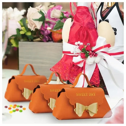 PU Leather Bowknot Gift Bags