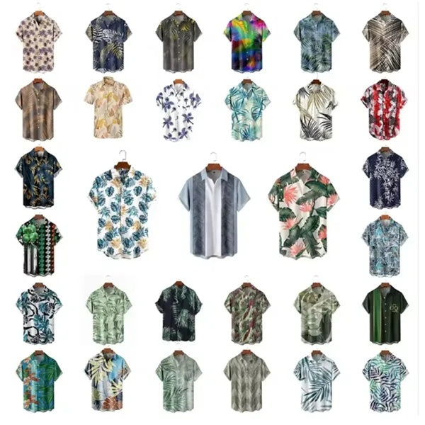 Full Color Mens Hawaiian Shirt Short Sleeve