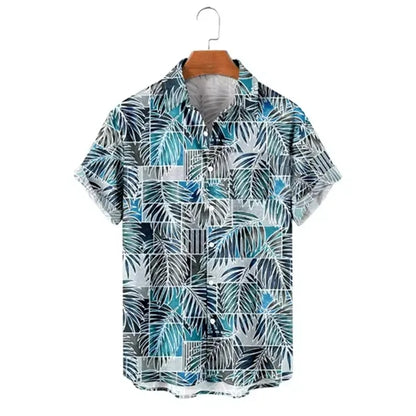 Full Color Mens Hawaiian Shirt Short Sleeve