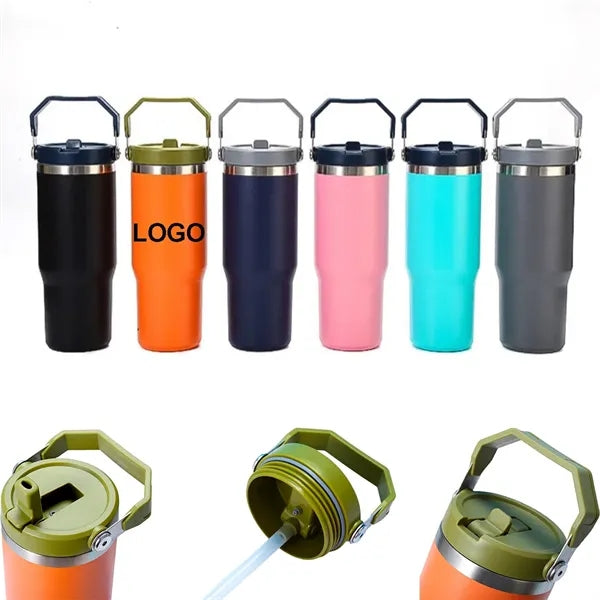 30oz Flip Straw Tumbler with Handle