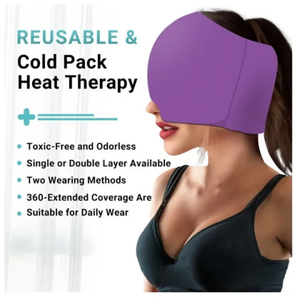Gel Ice Migraine Headache Relief Cap