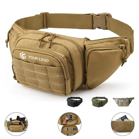 Outdoor hiking waist bag multi pockets tactical fanny pack