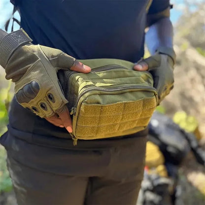 Outdoor hiking waist bag multi pockets tactical fanny pack