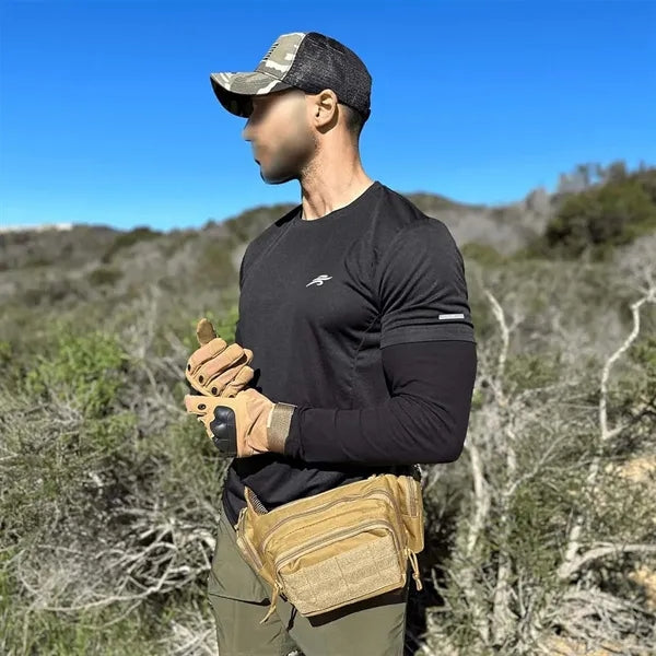 Outdoor hiking waist bag multi pockets tactical fanny pack