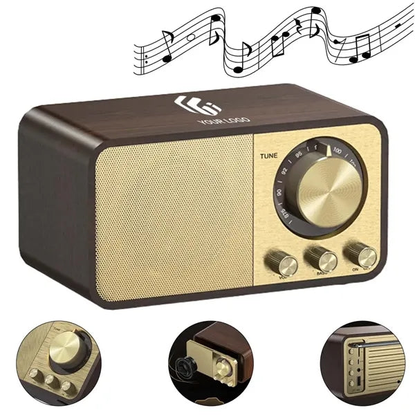 Retro home decor vintage bluetooth speaker with FM radio