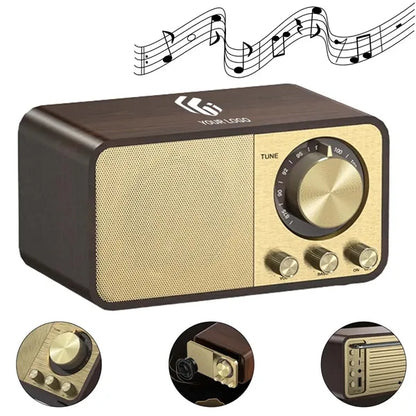 Retro home decor vintage bluetooth speaker with FM radio