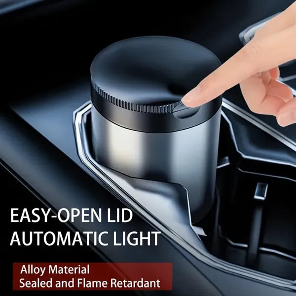 Smokeless Car Ashtray with Lid & LED Light