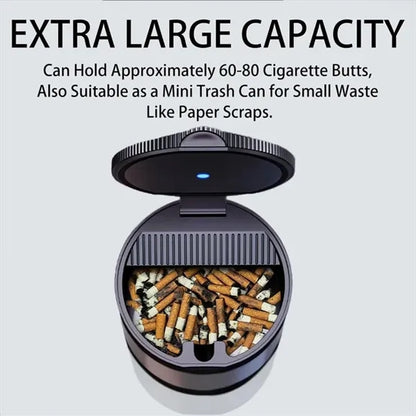 Smokeless Car Ashtray with Lid & LED Light