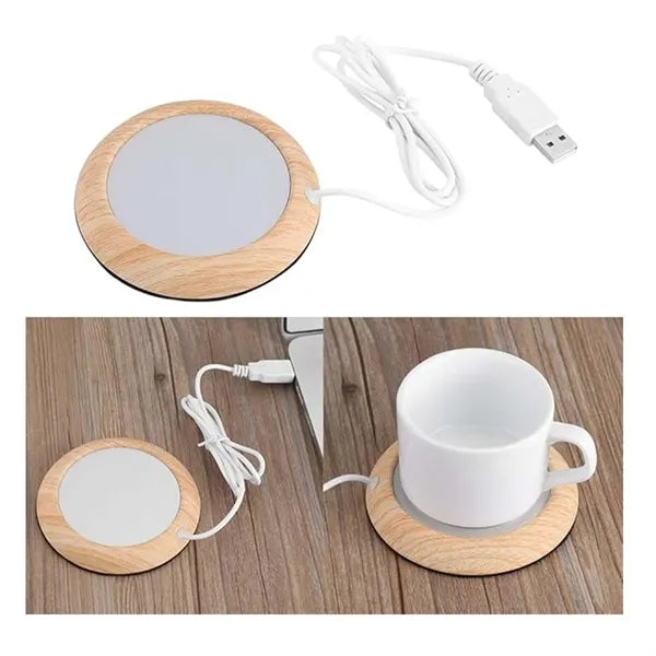 USB Wood Grain Cup Warmer