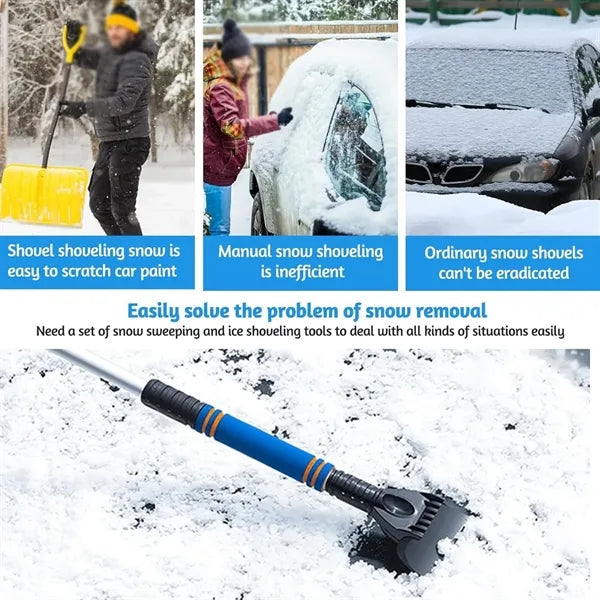 Car suv truck winter tool extendable ice scraper snow brush