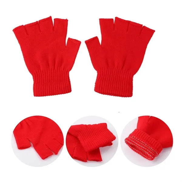 Convertible Knit Mittens Gloves with Flip Top