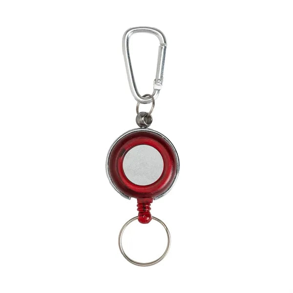 Transparent Round Badge Reel Holder w/ Carabiner & Keyring