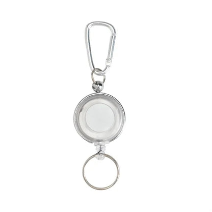 Transparent Round Badge Reel Holder w/ Carabiner & Keyring