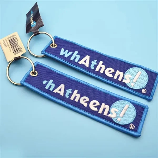 Custom Embroidered Fabric Keychain Tag for Luggage