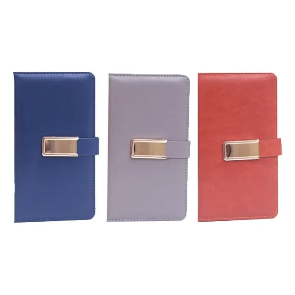 A6 Premium Leatherette Journal with Metal Accent Closure