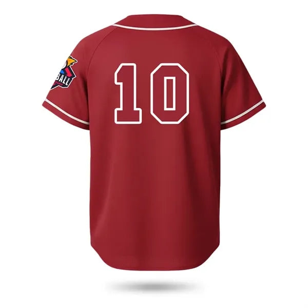 Unisex Full Button Solid Color Baseball Jersey