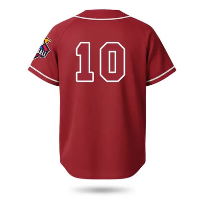Unisex Full Button Solid Color Baseball Jersey
