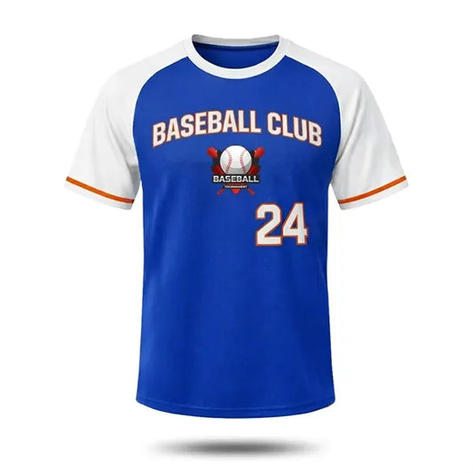 Men's Solid Color Crew Neck Raglan Baseball Jersey