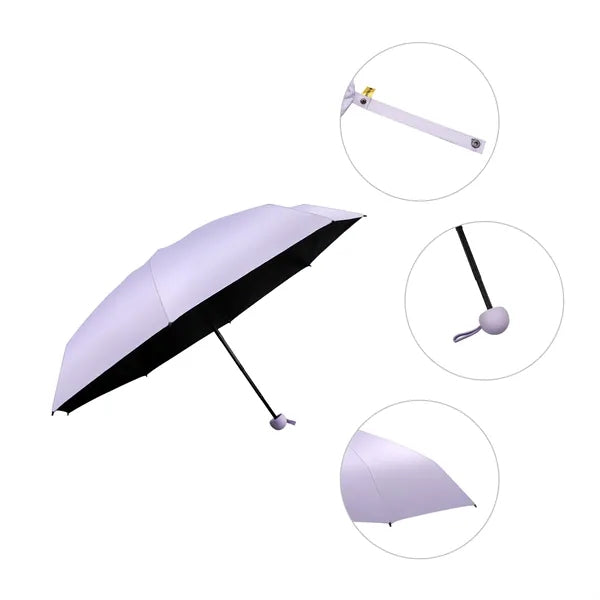 41" Arc Portable Mini 5 Fold Capsule Umbrella With Pouch