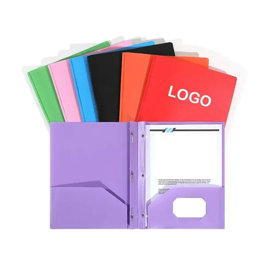 PP D-Ring Report Folder with Double Pocket and Clips