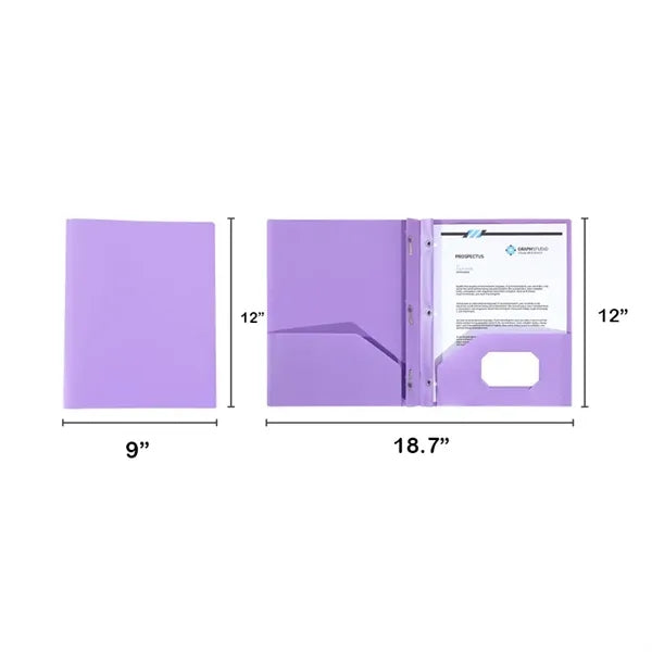 PP D-Ring Report Folder with Double Pocket and Clips