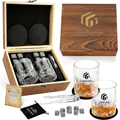 Birthday men dad husband whiskey stones glasses gifts set