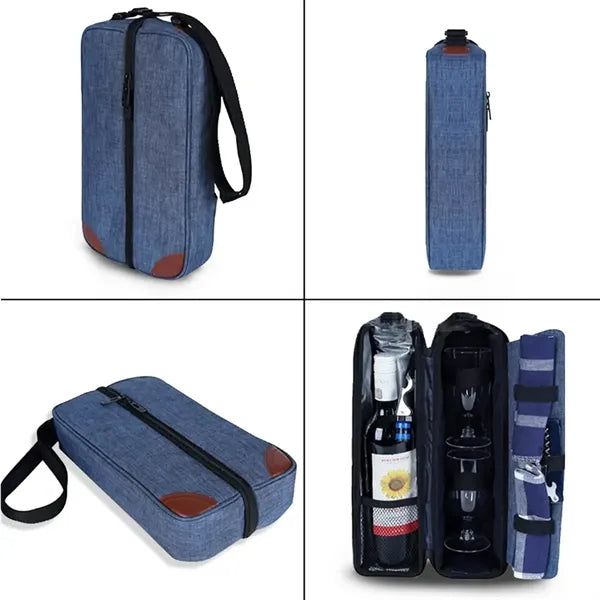 Oxford Insulated Wine Tote Cooler with Strap