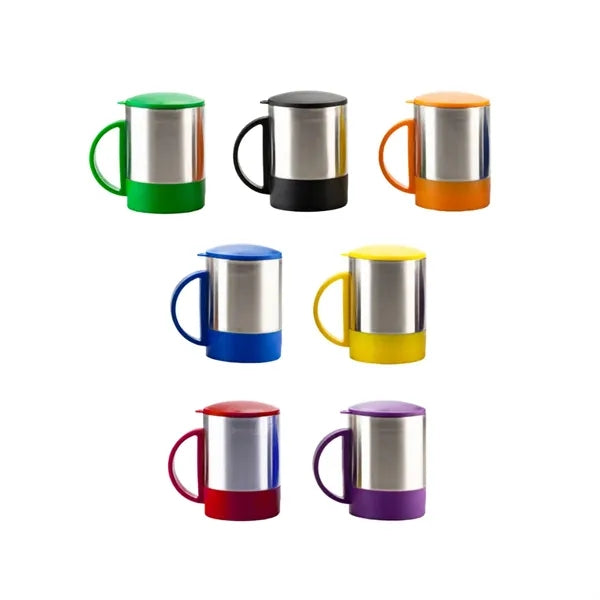 7.5oz. l Stainless Steel Mug with Color Lid and Handle