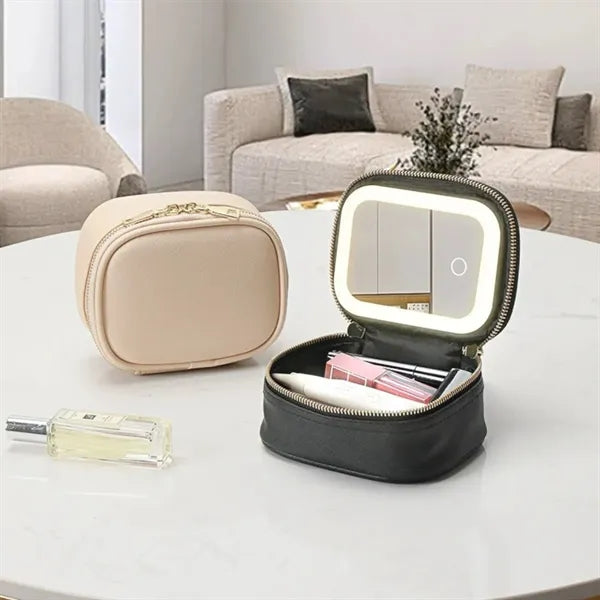 Makeup Bag With Mirror Light-Filling
