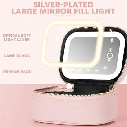 Makeup Bag With Mirror Light-Filling