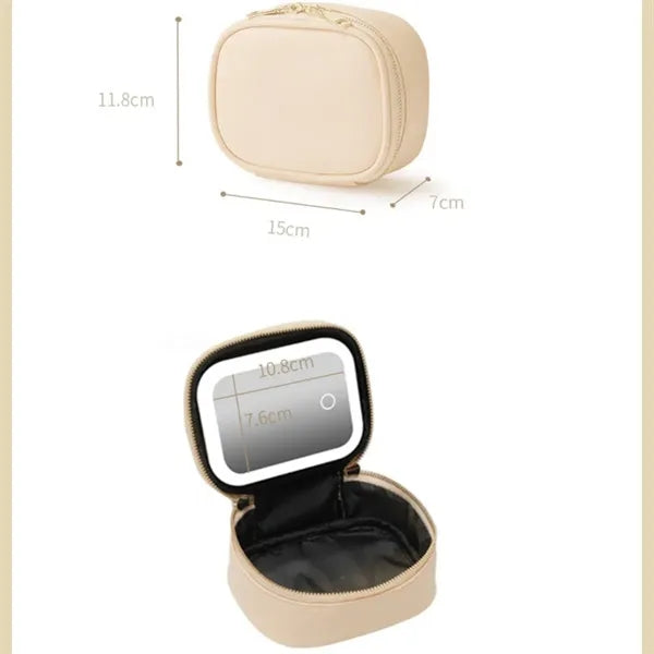 Makeup Bag With Mirror Light-Filling