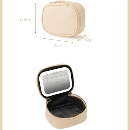 Makeup Bag With Mirror Light-Filling