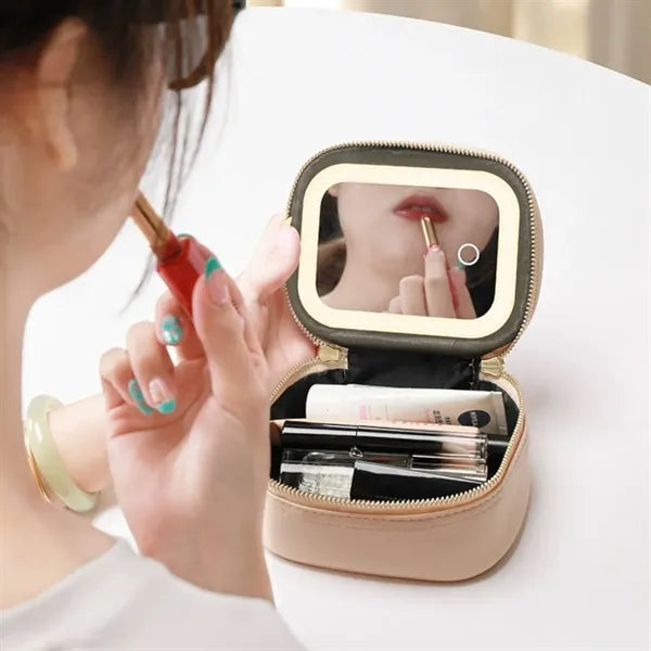 Makeup Bag With Mirror Light-Filling