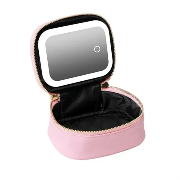 Makeup Bag With Mirror Light-Filling