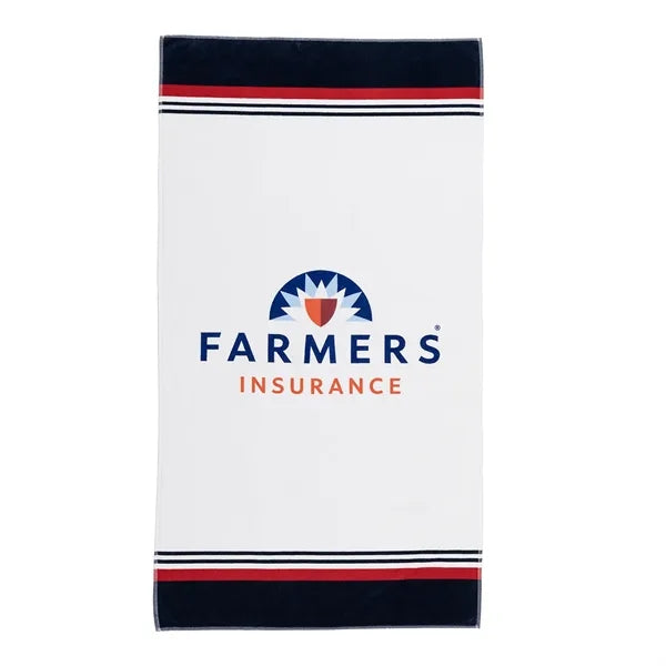 Harbor Stripe Cotton Velour Beach Towel