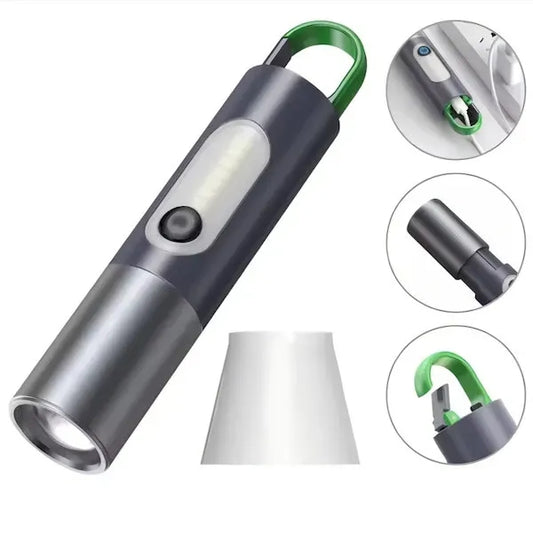 Waterproof Telescopic Flashlight with Hook