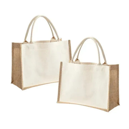 Jute Canvas Tote Bag