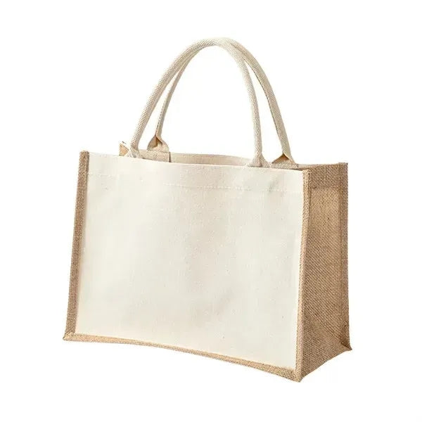 Jute Canvas Tote Bag