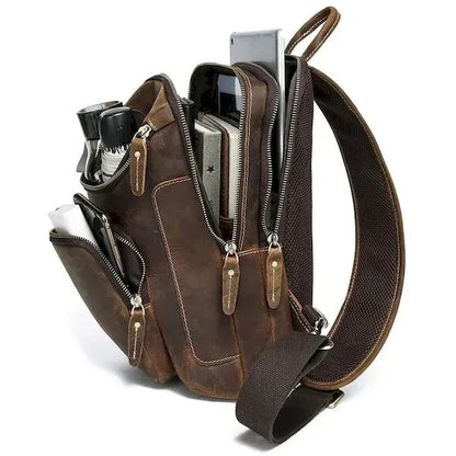 Vintage Full Grain Leather Sling Bag