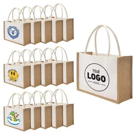 Jute Canvas Tote Bag